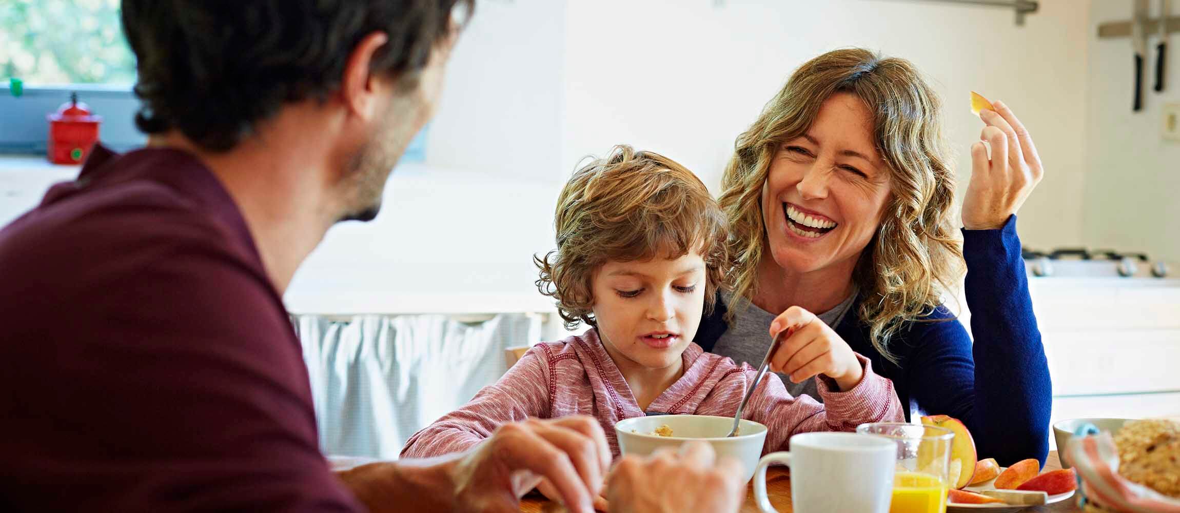 Family having breakfast