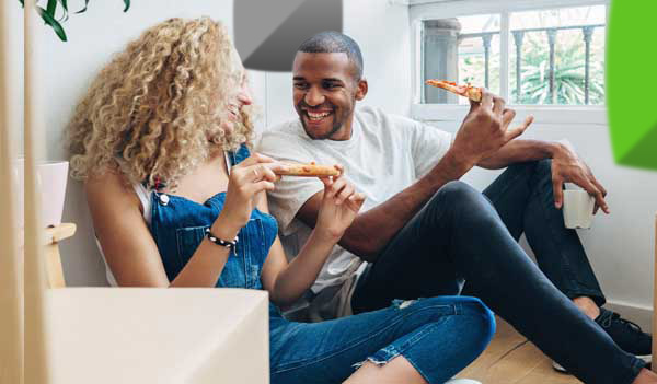 people eating pizza