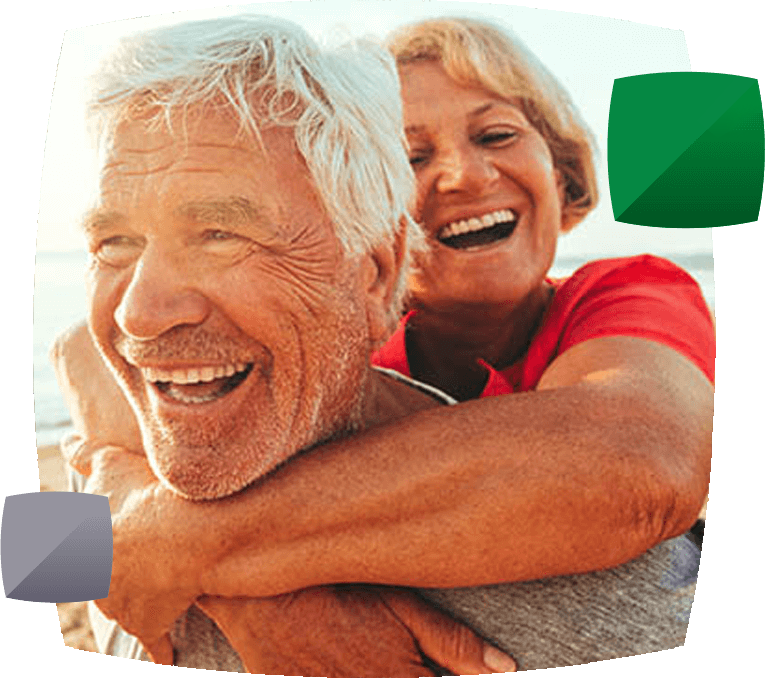 Couple smiling