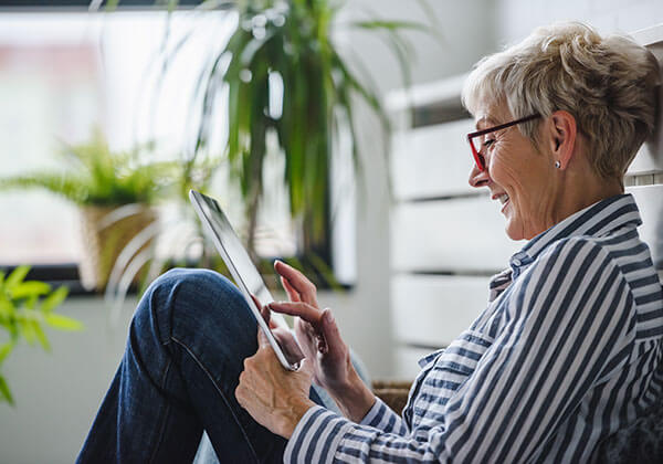 Woman using tablet