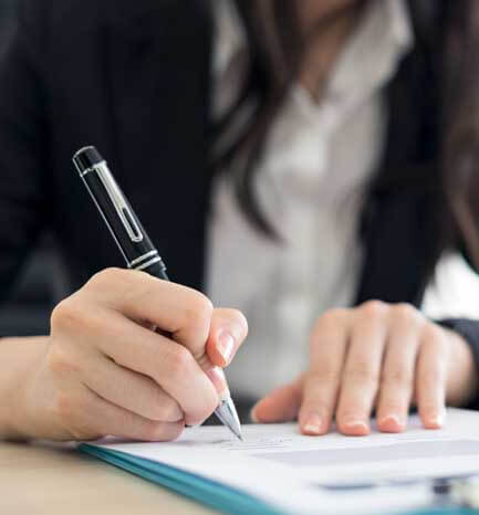 signing a document